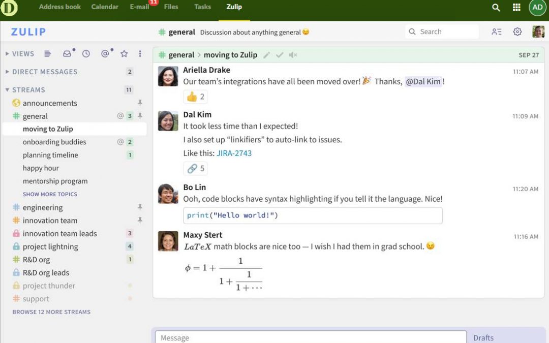 Introducing Zulip: A Smarter Way to Collaborate, Right in Your Webmail