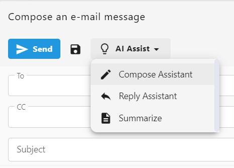 Professional email hosting with AI Assist feature in the Webmail - compose, reply, summarize, translate